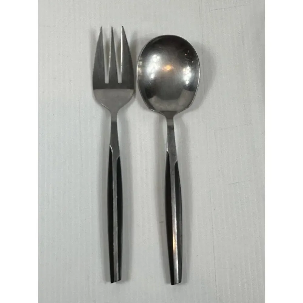 Vintage Eetrite Moderna Stainless Steel Serving Cutlery Salad Flatware 9” MCM‎